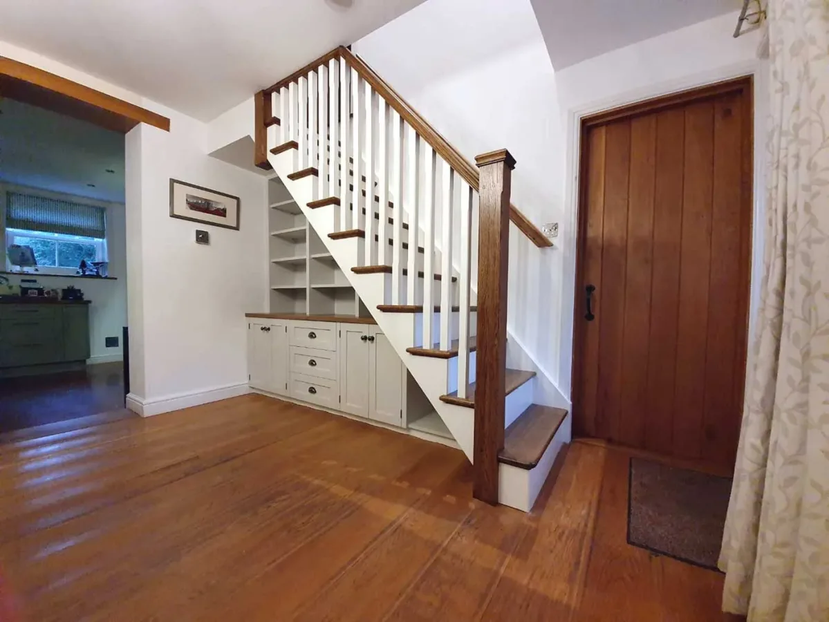 Dark Oak Cut-String Staircase — Nutley